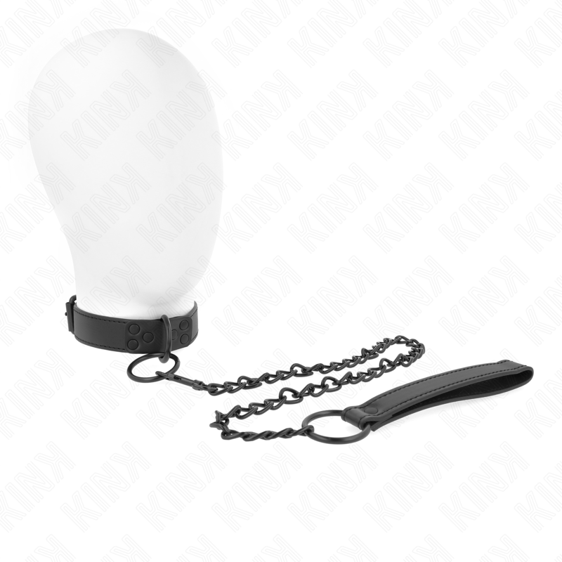 Ilhaerotica - KINK - COLAR COM TRELA ESCURA 65 CM AJUSTÁVEL 37-54 CM X 3 CM