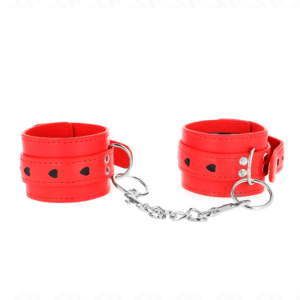 KINK – PULSO VERMELHO COM INSERÇÃO DE CORAÇÃO PRETO AJUSTÁVEL 21-28 CM X 5,5 CM