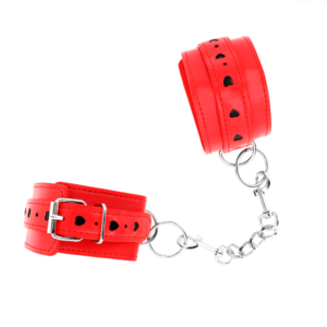 KINK – PULSO VERMELHO COM INSERÇÃO DE CORAÇÃO PRETO AJUSTÁVEL 21-28 CM X 5,5 CM