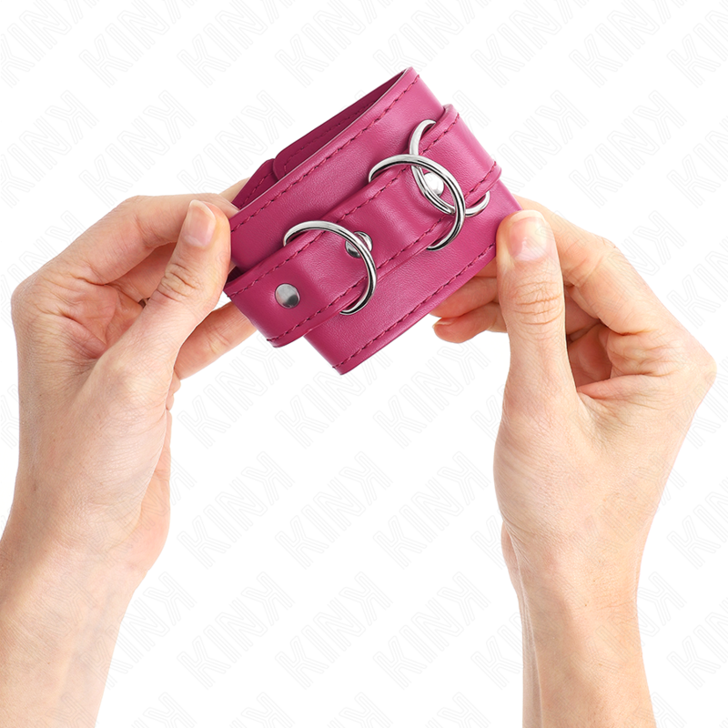 KINK - 3 RETENÇÕES DE PULSO D-RING AJUSTÁVEIS ROSA 17,5-25 CM X 6 CM - Image 3