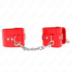 KINK – PUNHOS COM FECHO DE CADEADO VERMELHO AJUSTÁVEL 16-23 CM X 5,5 CM