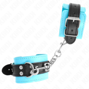 KINK – GANCHO DE PULSO FORRO DE PELE AZUL AJUSTÁVEL 20-28 CM X 5,5 CM
