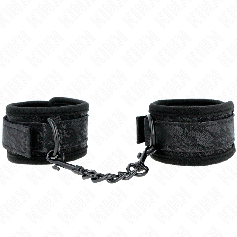 Ilhaerotica - KINK - PUNHOS COBERTOS DE RENDA ESCURA NEOPRENE AJUSTÁVEL PRETO 20-29 CM X 5 CM