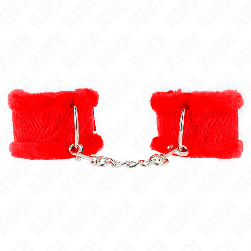 Ilhaerotica - KINK - PULSO FORRO PELUDO VERMELHO AJUSTÁVEL 17-31 CM X 7 CM