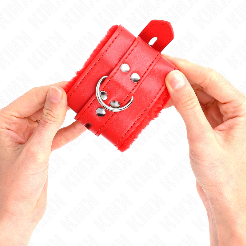 KINK - PULSO FORRO DE PELE COM FUROS QUADRADOS VERMELHO E CINTO VERMELHO AJUSTÁVEL 17-29 CM X 6 CM - Image 3