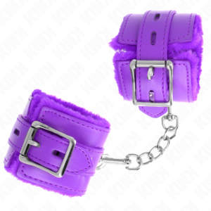 KINK – PULSO FORRO DE PELE COM FUROS QUADRADOS ROXO E CINTO ROXO AJUSTÁVEL 17-29 CM X 6 CM