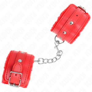 KINK – PULSO PREMIUM FORRO DE PELE VERMELHO COM CINTO VERMELHO AJUSTÁVEL 17-29 CM X 6 CM
