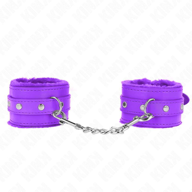 Ilhaerotica - KINK - PULSO FORRO DE PELE PREMIUM ROXO COM CINTO ROXO AJUSTÁVEL 17-29 CM X 6 CM