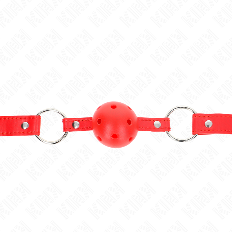 Ilhaerotica - KINK - BOLA RESPIRÁVEL 4 CM MORDAÇA COM REBITE DUPLO MODELO 1 VERMELHO 62