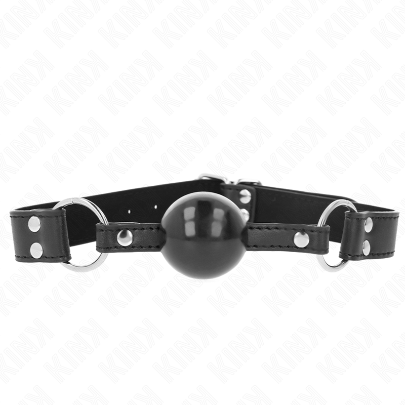 Ilhaerotica - KINK - BOLA MACIA E SÓLIDA MORDAÇA DE 4 CM COM ALÇA DE COURO 62 x 2