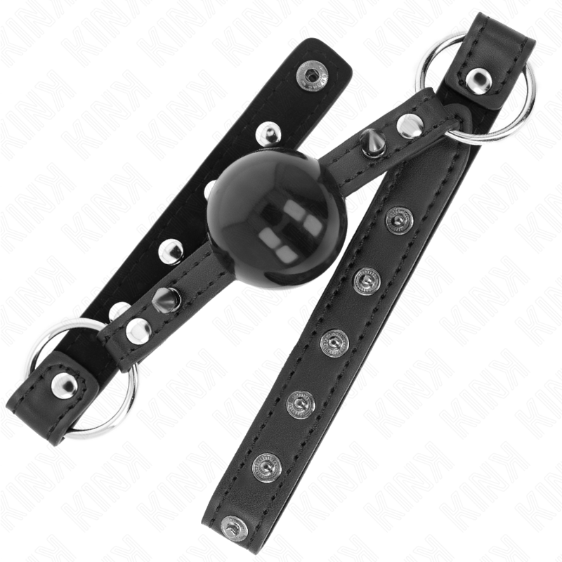 KINK - MORDAÇA BOLA 4 CM COM PONTA REBITE E SNAP LOCK 65 x 2 CM - Image 2