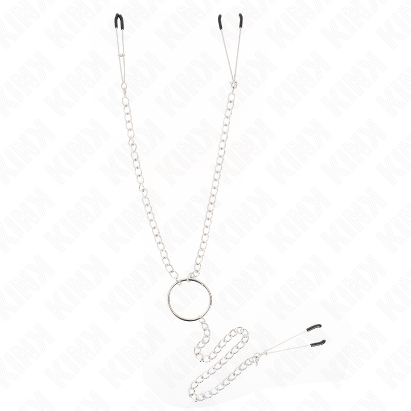 Ilhaerotica - KINK - PINÇAS TRIPLAS PARA BICOS E CLITÓRIS COM CORRENTE MODELO 1