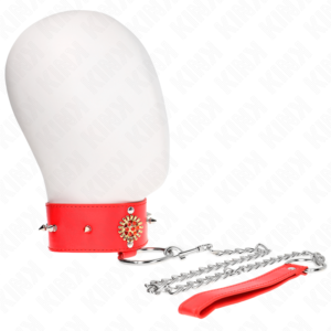 KINK – COLAR DE DIAMANTE VERMELHO COM CINTO 65 CM AJDUSTÁVEL 35-51 CM X 7 CM