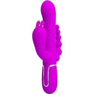 PRETTY LOVE – CAMMY VIBRADOR TRIPLO MULTIFUNCIONAL 4 EM 1 ROSA