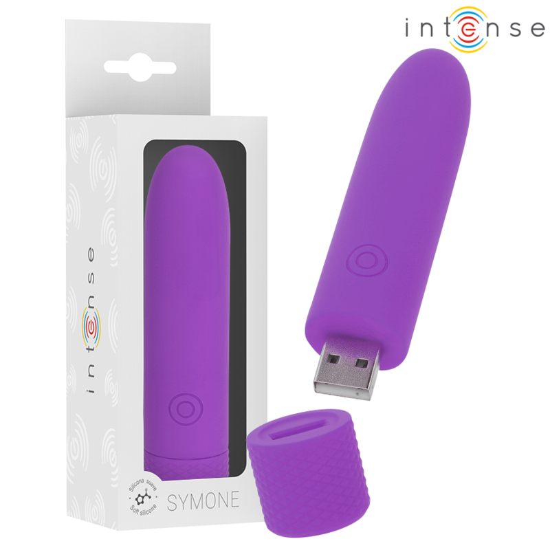Ilhaerotica - INTENSE - SYMONE USB RECARREGÁVEL VIBRATÓRIA BULLET 8 VIBRAÇÕES ROXO 10 X 2