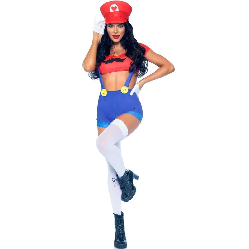 LEG AVENUE - FANTASIA SEXY MARIO BROS VERMELHO/AZUL M - Image 2