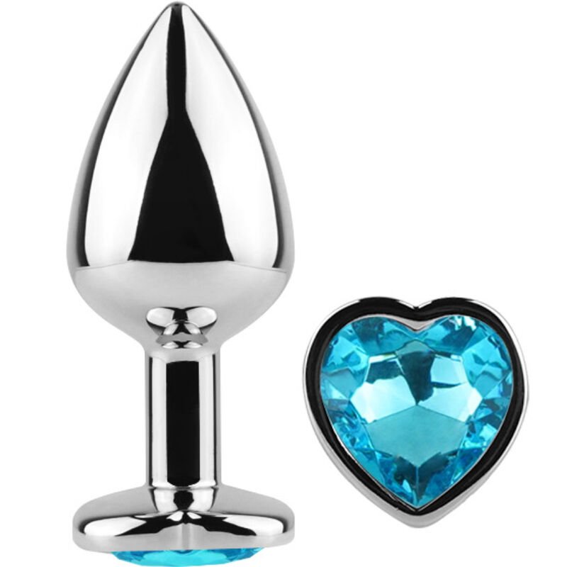 Ilhaerotica - SECRETPLAY - PLUG ANAL DE METAL CORAO AZUL TAMANHO PEQUENO 7 CM