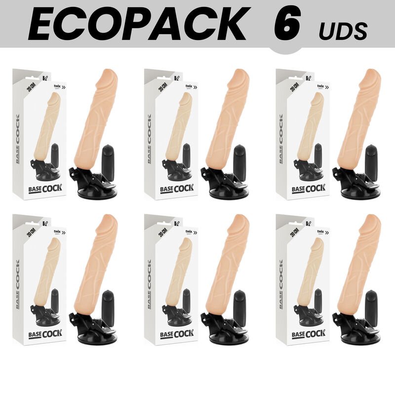 Ilhaerotica - ECOPACK 6 UNIT - BASECOCK VIBRADOR DE CONTROLE REMOTO NATURAL REALISTA 20 CM -O- 4 CM
