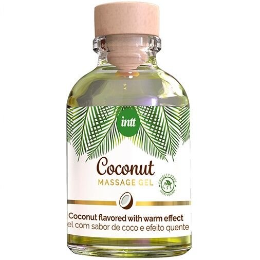 Ilhaerotica - INTT - GEL DE MASSAGEM VEGANO COM SABOR DE COCO E EFEITO AQUECEDOR