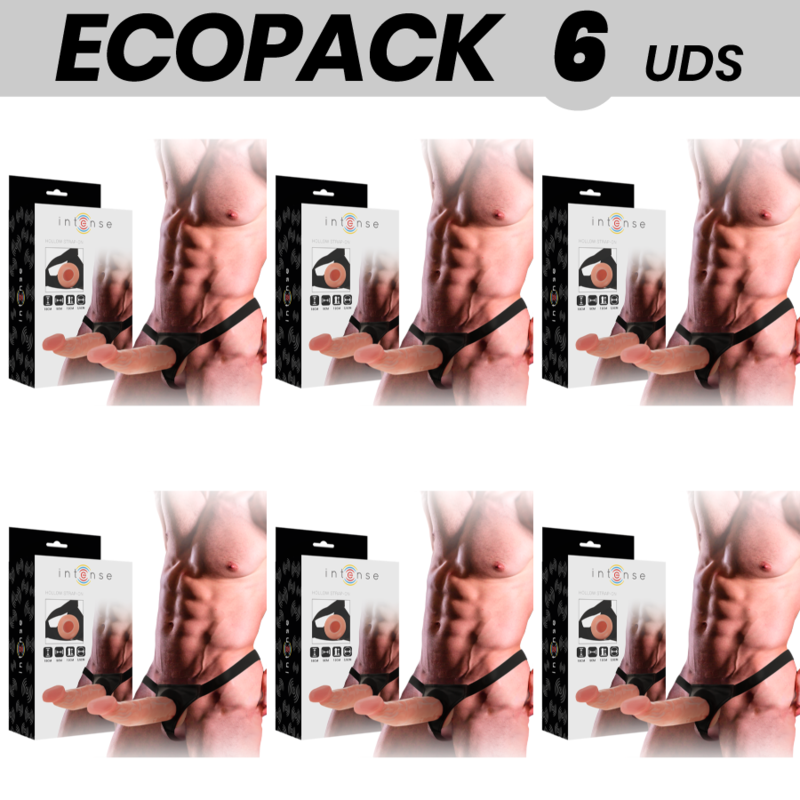 Ilhaerotica - ECOPACK 6 UNIDADES - INTENSE ARNÊS OCO COM DILDO 18 X 3