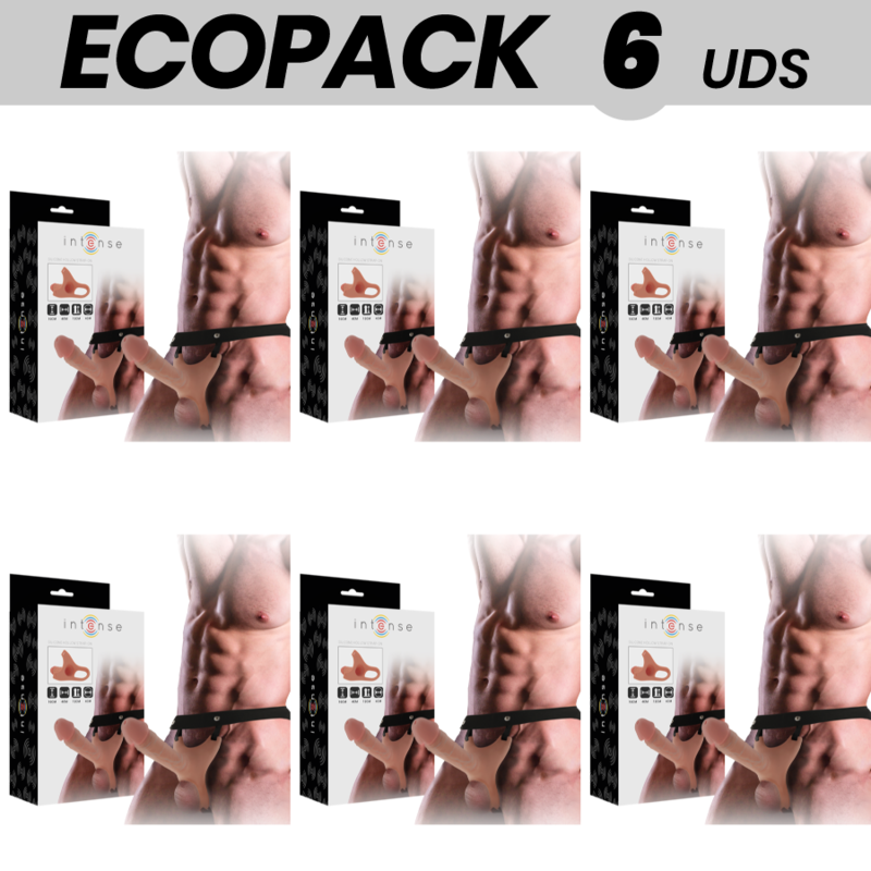 Ilhaerotica - ECOPACK 6 UNIDADES - INTENSE ARNÊS OCO COM DILDO 16 X 3