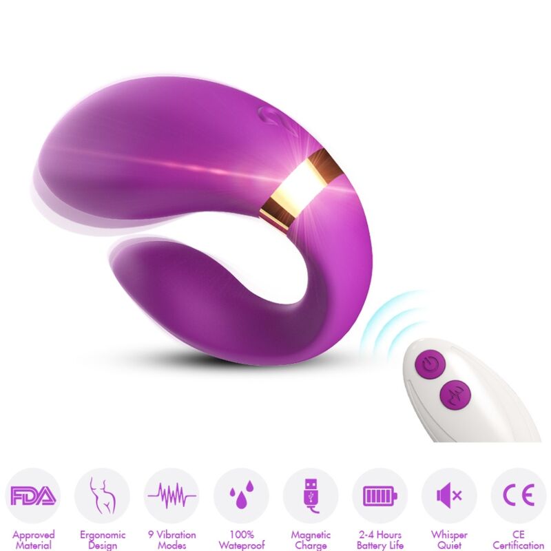 Ilhaerotica - ARMONY - VIBRADOR CRESCENTE PARA CASAIS COM CONTROLE REMOTO ROXO