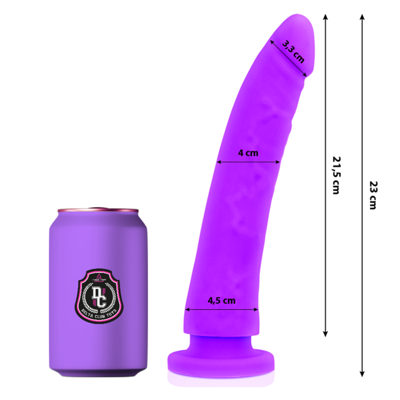 Ilhaerotica - DELTA CLUB - TOYS LILAC DILDO MEDICAL SILICONE 23 CM -O- 4.5 CM