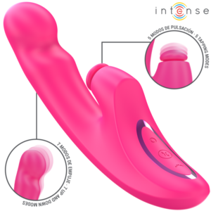 INTENSE – EMI VIBRADOR 13,5 CM MULTIFUNÇÃO 3 EM 1 10 VIBRAÇÕES ROSA