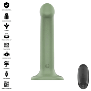 INTENSE – BECCA VIBRADOR COM VENTOSA 10 VIBRAÇÕES VERDE CONTROLE REMOTO