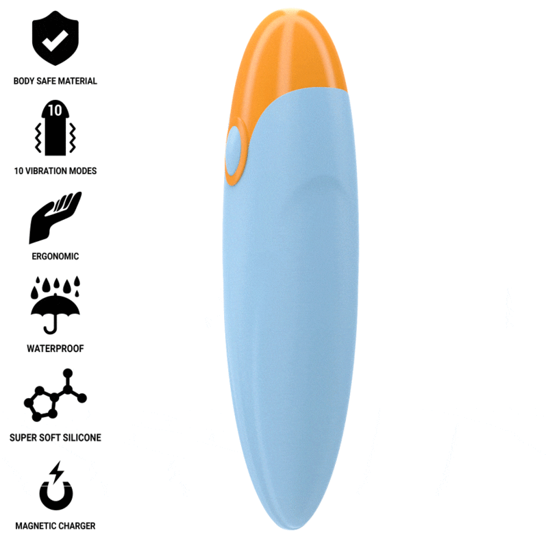 Ilhaerotica - INTENSE - MIKE VIBRATING BULLET 10 VIBRAÇÕES CONTROLE REMOTO AZUL