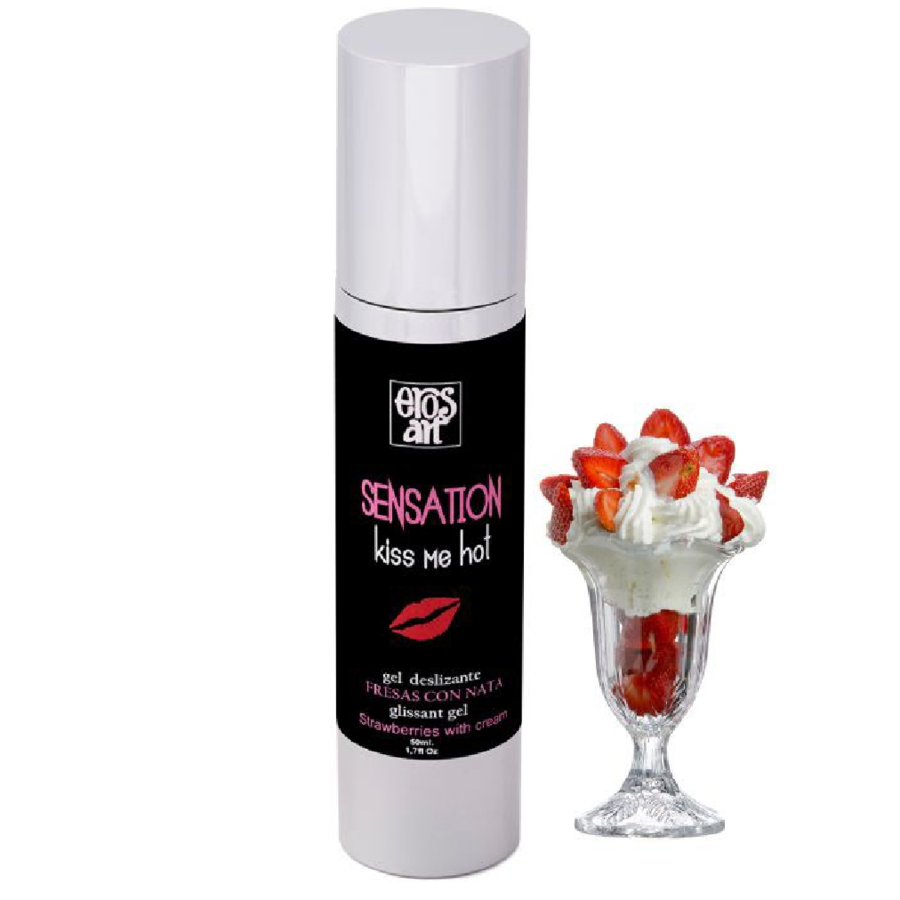 Ilhaerotica - EROS-ART - SENSATTION LUBRIFICANTE NATURAL MORANGOS COM CREME 50 ML