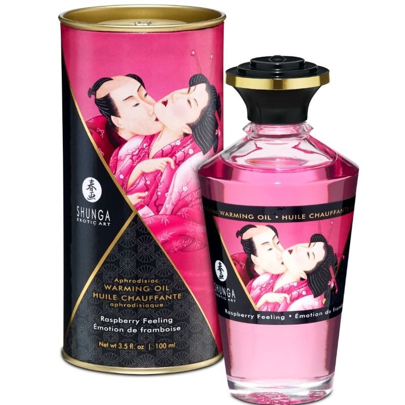 Ilhaerotica - SHUNGA - ÓLEO DE MASSAGEM EFEITO CALOR SABOR INTENSO DE FRAMBOESA 100 ML