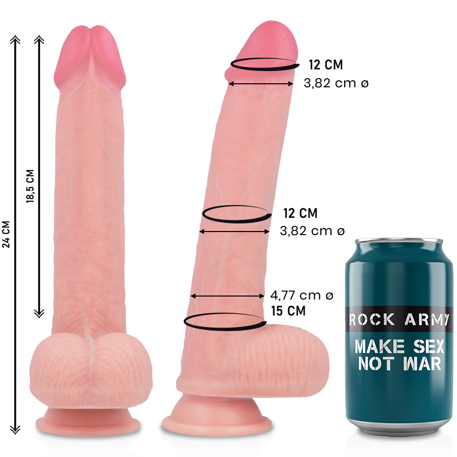 Ilhaerotica - ROCKARMY - LIQUID SILICONE PREMIUM KINGCOBRA REALISTIC 24 CM -O- 4.77 CM