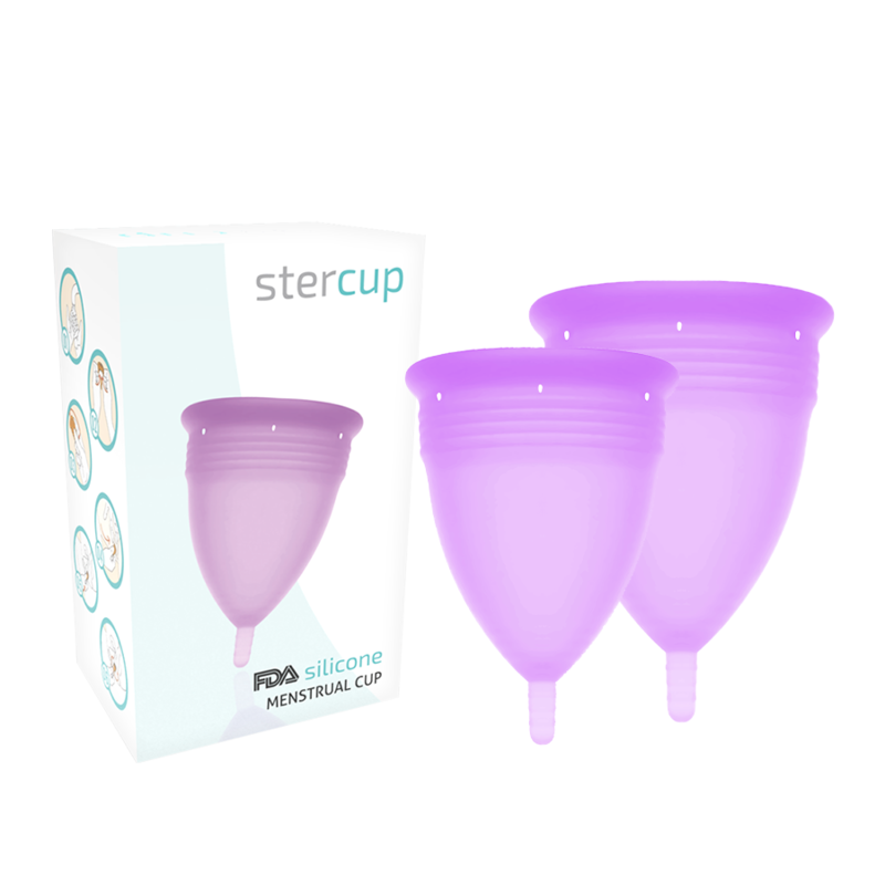 Ilhaerotica - STERCUP - PACOTE DE COPO MENSTRUAL DE SILICONE FDA TAMANHO S + L LILAC
