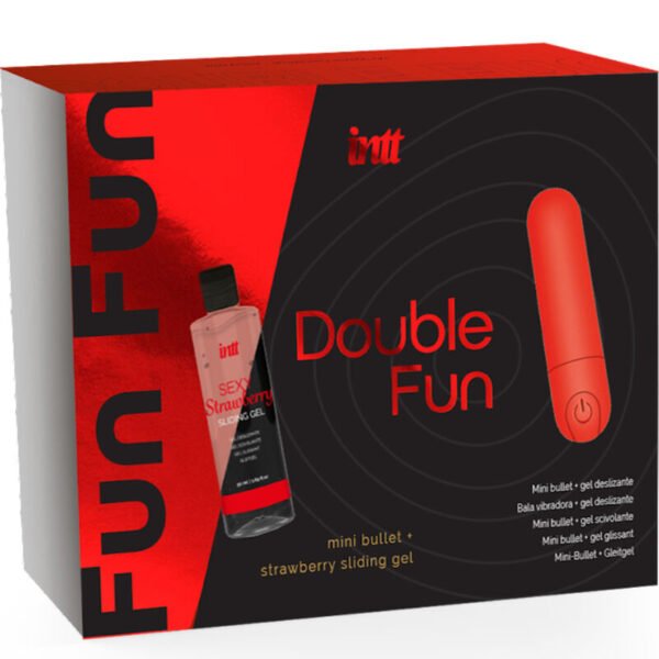 Ilhaerotica - INTT RELEASES - DUPLO FUN KIT COM BALA VIBRANTE E GEL DE MASSAGEM DE MORANGO