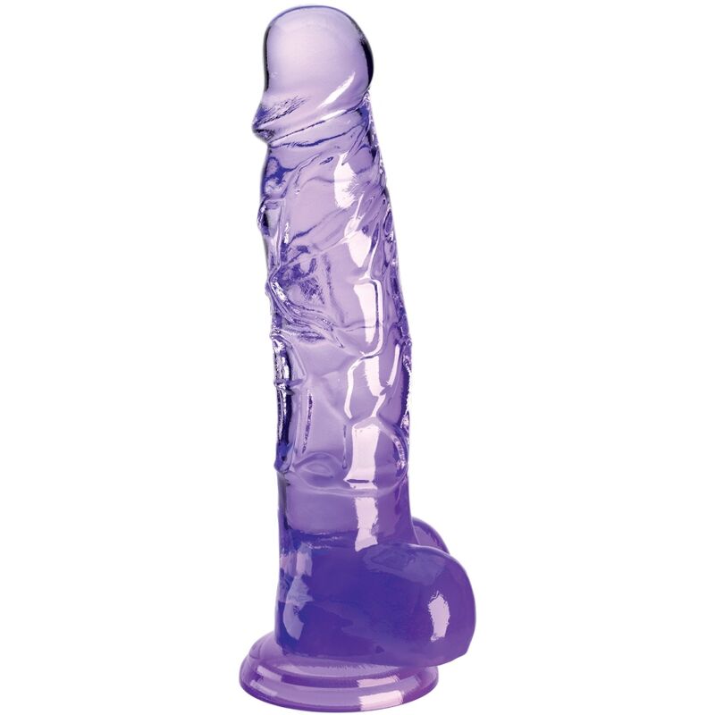 Ilhaerotica - KING COCK - CLEAR PÊNIS REALÍSTICO COM BOLAS 16.5 CM ROXO