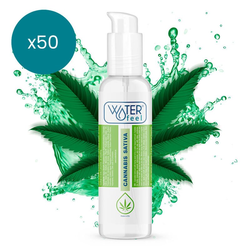 Ilhaerotica - WATERFEEL - LUBRIFICANTE CANNABIS 150 ML PACK 50 UNIDADES