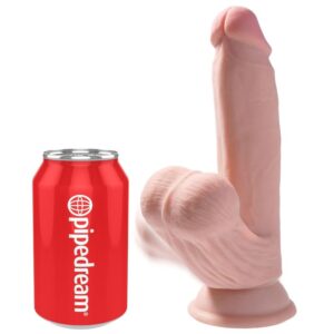 KING COCK – PLUS 3D DILDO BALANANDO BOLAS 15.2 CM PELE CLARA