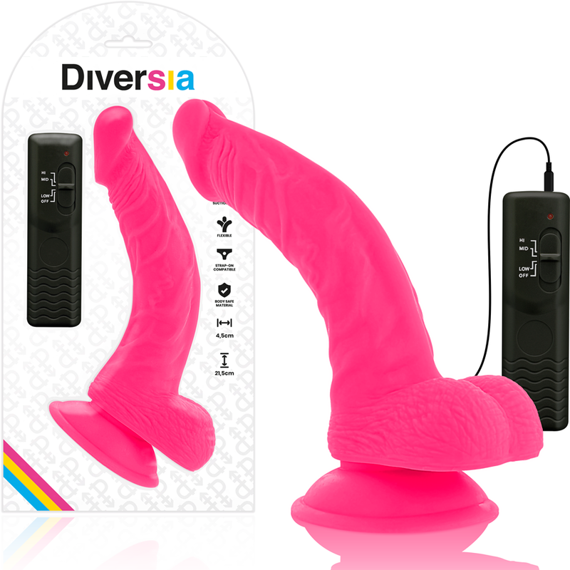 Ilhaerotica - DIVERSIA - VIBRAO FLEXÍVEL DIVERSIA ROSA 21.5 CM -O- 4.5 CM