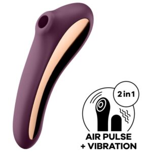 SATISFYER – VIBRADOR DUAL KISS AIR PULSE VINHO TINTO