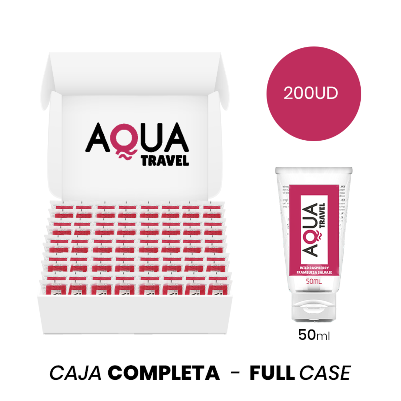 Ilhaerotica - MOQ 200 - AQUA TRAVEL LUBRIFICANTE À BASE DE ÁGUA SABOR DE FRAMBOESA SELVAGEM - 50 ML