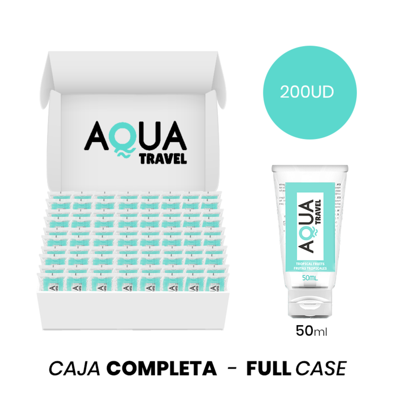 Ilhaerotica - MOQ 200 - AQUA TRAVEL LUBRIFICANTE À BASE DE ÁGUA SABOR FRUTAS TROPICAIS - 50 ML