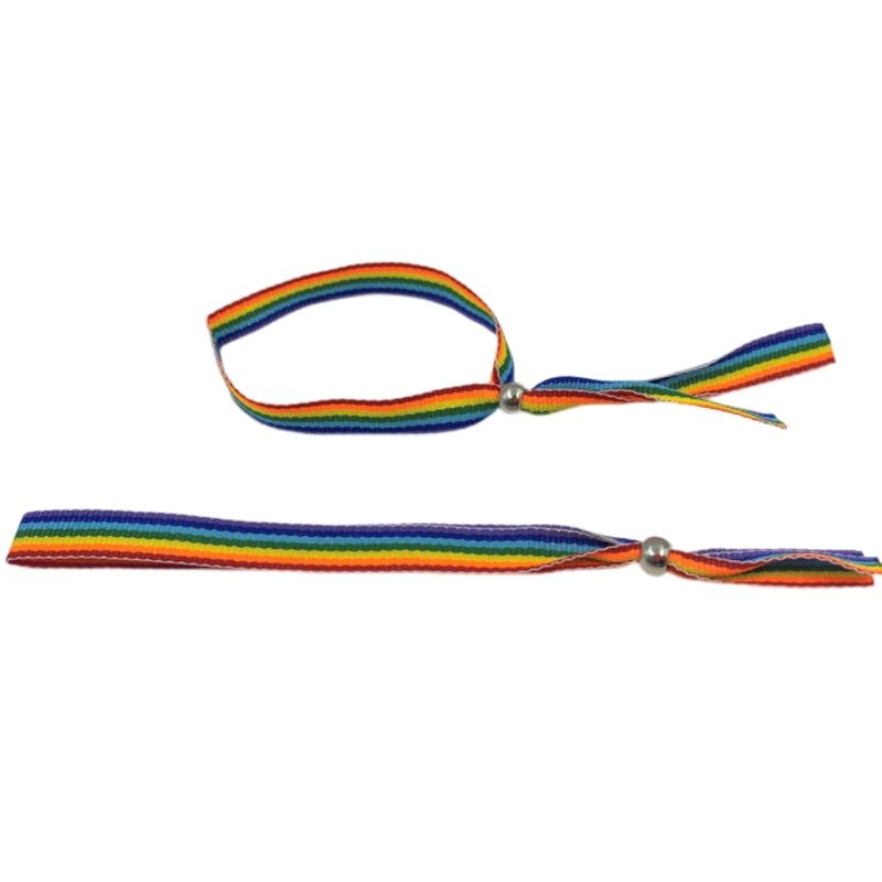 Ilhaerotica - PRIDE - PULSEIRA DE BOLA DE PRATA BANDEIRA LGBT