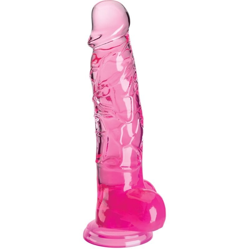 Ilhaerotica - KING COCK - CLEAR PÊNIS REALÍSTICO COM BOLAS 16.5 CM ROSA