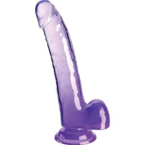 KING COCK – CLEAR DILDO COM TESTÍCULOS 20.3 CM ROXO