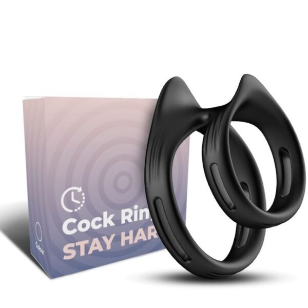 Ilhaerotica - ARMONY - ANEL ELÁSTICO DUPLO DUALRING PRETO