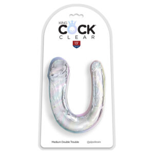 KING COCK – DOUBLE TROUBLE DILDO DUPLO 33 CM TRANSPARENTE