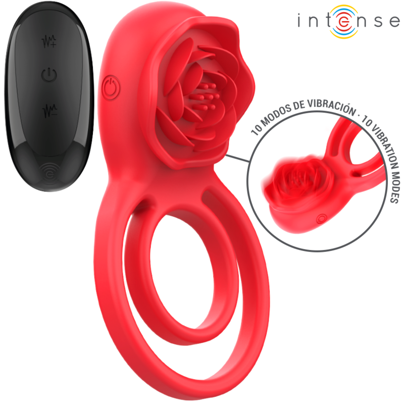Ilhaerotica - INTENSE - GAIL ESTIMULADOR ROSE 10 VIBRAÇÕES VERMELHO CONTROLE REMOTO