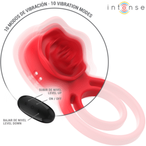 INTENSE – GAIL ESTIMULADOR ROSE 10 VIBRAÇÕES VERMELHO CONTROLE REMOTO