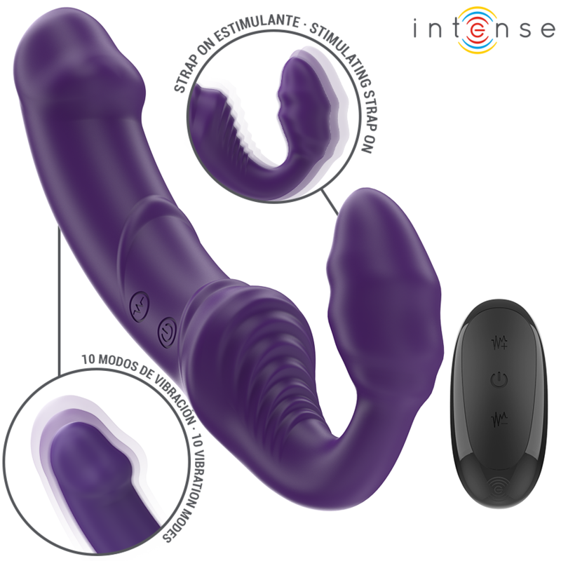 Ilhaerotica - INTENSE - JILL VIBRADOR DUPLO 20 CM ROXO CONTROLE REMOTO